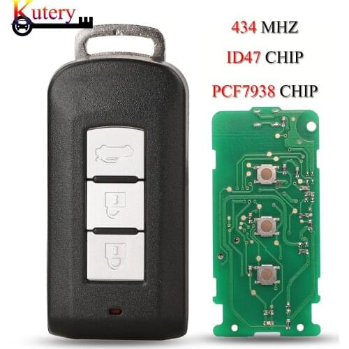 Kutery Keyless Entry Remote Fob Smart Key For Mitsubishi Eclipse Cross 2017 2018 2019 2020 3Buttons 434Mhz ID47 PCF7938 Chip