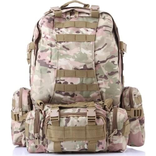 50L Large capacity backpack outdoor climbing multi-function combination package Military Tactical Backpack Climbing Rucksack