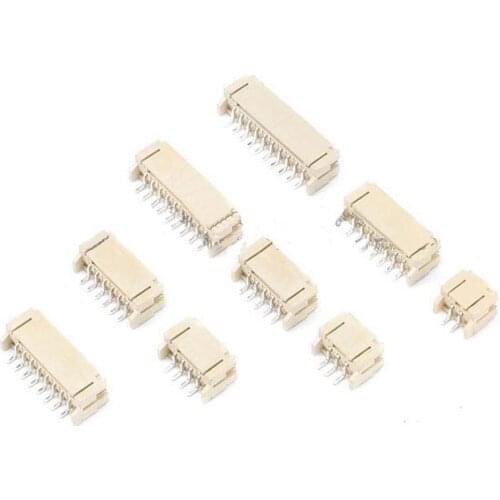 Free shipping 20pc PH2.0 male Pin Header 2P-10P Connector plug Male spacing 2.0mm Horizontal male Connector SMT