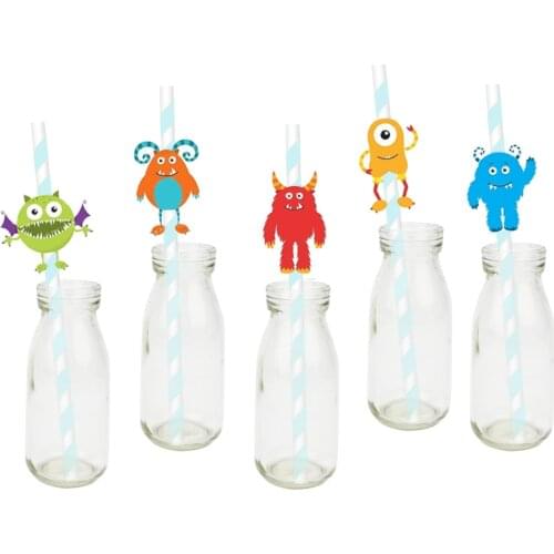 Monster Party Straw 25PCS For Paper Straws Birthday Decoration Party Festive Supplies Paper Drinking Straws Event Supplies