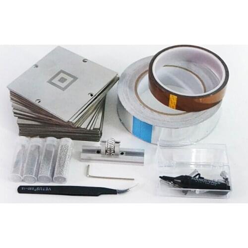 Bga Reballing Station Aluminium Alloy Bga Reball Kit Magnetism Lock 90Mm Universal Bga Stencil Planting Jigs Fix