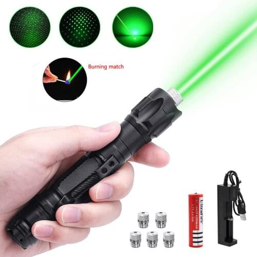 High Power Super Laser Pointer 009 Burning Laser Pen 532nm Green Light USB Charge Visible Beam Powerful 10000m Lazer Pen Cat Toy