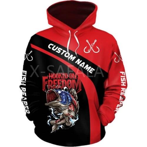 Hooked On Freedom Bless Fish 3D All Print Hoodie Man Women Harajuku Outwear Zipper Pullover Sweatshirt Casual Unisex Jacket