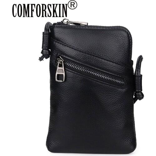 COMFORSKIN Messenger Bag Genuine Leather Women Fashion Phone Bag New Arrivals Women Leather Flap Bag Fashion Brand Female Bags