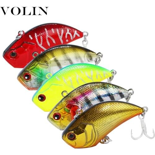 VOLIN 1pc VIB Fishing Bait Sinking Hard Lure with Ball Lead Fishing Lure 52mm 13g Plastic Artificial Bait 3D Eyes Fishing Tackle