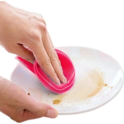 Magic Silicone Dish Bowl Cleaning Brush Multifunction Scouring Pad Pot Pan Wash Brushes Kitchen Cleaner Washing Tool