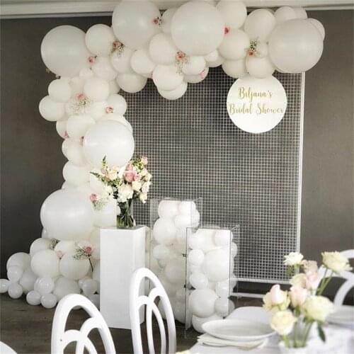 98pcs White Latex Balloons Garland Arch Kit Wedding DIY Blanc Ballon Bridal Shower Baby Birthday Party Decorations Globos