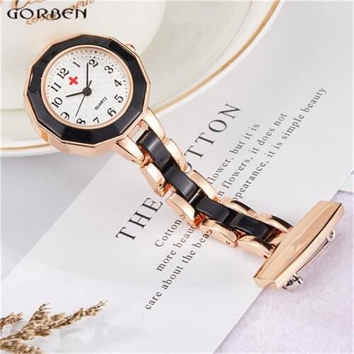 Fashion Design Nurses Watch Women Men Rose Gold Silver Pin Clip-on Pocket Watch Hanging Brooch Ladies Gifts Nurse Pocket Watch