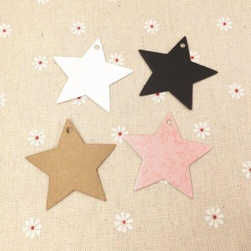200pcs 5.2*5.2cm Kraft Star shape Gift Tags DIY Wedding Packing Labels Handmade Gift boxes/Candy Bags Price Tags blank hang tag