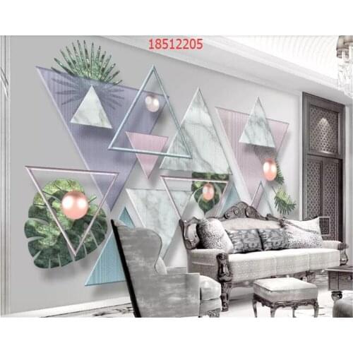 Beibehang custom size 3d modern minimalist geometric marble mosaic TV background wall decoration painting wallpaper