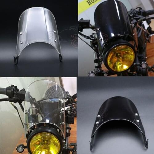 5-7 Inch Compact Sport Retro Cafe Racer Windshield Instrument Visor For Sportster Honda Yamaha XJR 1300 Suzuki GSX 1400 Royal