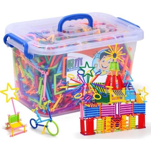 500pcs Intelligence Sticks DIY Construction Toys Plastic Model Building Blocks Educational Toys for Children Kids Gifts