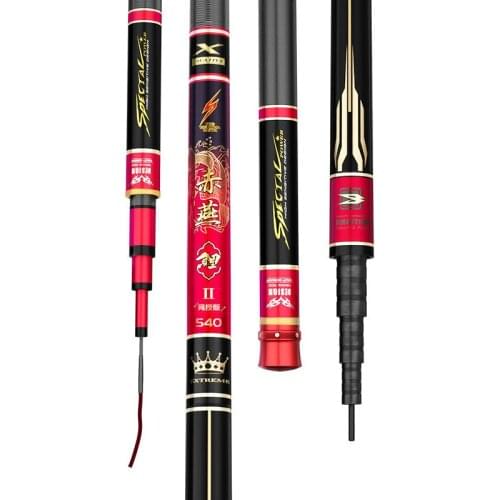 .6m-7.2mHand Rod 28 Tonalty Super Hard Taiwan Fishing Olta Black Pit Spinning Pole Vara De Pesca Fishing Gear Carp Fishing Canne