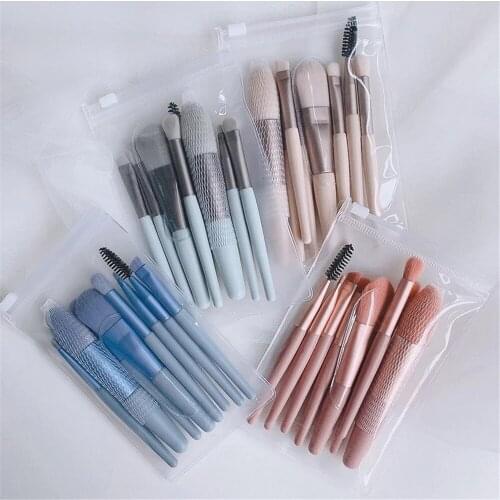 8 Mini Makeup Brushes Portable Loose Paint Foundation Brush Eye Shadow Brush Set Full Set Of Soft Hair Beginner Makeup Tools