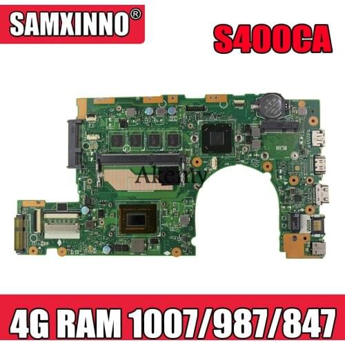 Akemy Laptop motherboard For Asus S400CA S500CA S400C S500C S400 S500 Test original mainboard 4G RAM 1007/987/847 2 cores