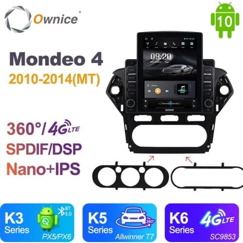 Nano Vertical Ownice Android 10.0 Car Radio 2dinfor Ford Mondeo 4 2010 - 2014 Car Auto Audio Video System Unit SPDIF 4G LTE
