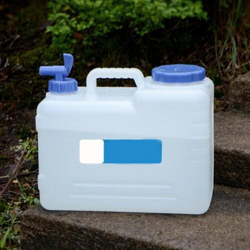 15L Car Water Bucket Outdoor Camping Travel Water Carrier Canister With Water-tap Leak Proof Lid White Car Accessories