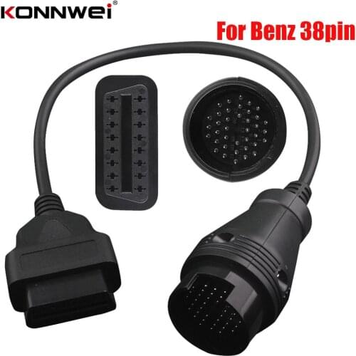 High Quality for Mercedes 38 Pin OBD OBD2 16Pin Female Connector for Mercedes OBDII Diagnosis Cable OBD 38pin Connector For Benz