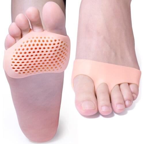2pcs Breathable Sofe Forefoot Pads Foot Pain Relief Silicone Ball of Foot Cushion Insoles Prevent Foot Corn Callus Blisters Z792