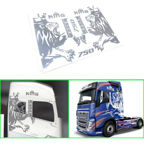 Metal Sticker Decoration for 1/14 Tamiya RC Truck Trailer Tipper VOLVO FH16 750 Car Diy Parts