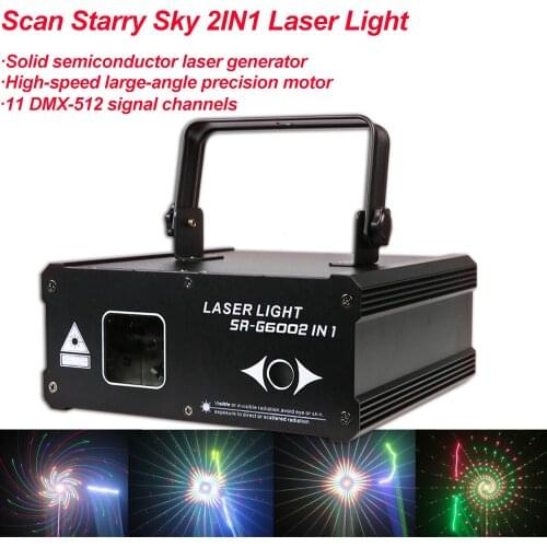Powerful 600mw RGB Scan Starry Sky 2IN1 Laser Light Starry Sky Light Home Party DJ Stage Efeect Lighting KTV Show Lamp