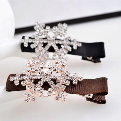 New Girls Hair Accessories Crystal Hairpin Women Hair Clip Flower Snowflake Barrette Rhinestone Hairgrips Women Floral Hairclips
