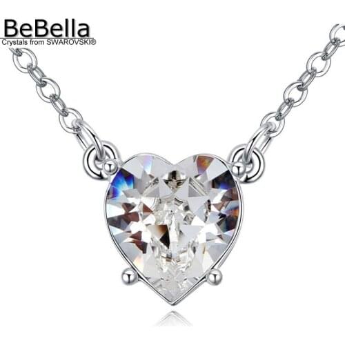 BeBella cute crystal heart pendant necklace with Crystals from Swarovski for women girl kids bridesmaid mother fashion jewelry