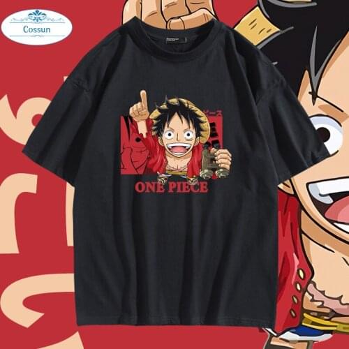 COFUN Hot Anime Monkey D Luffy Printed Fashion Cotton Soft Wearing T-shirt Harajuku Unisex Tees