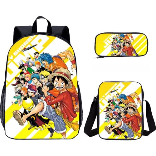 Cartoon Print School Backapck 3 pcs Set Japan Kuroko No Basketball College Student Schoolbag Kids Mochila Escolar