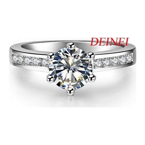 Luxury quality 1 Ct six claw SONA weeding rings, Sterling Silver rings,engagement ring set for women