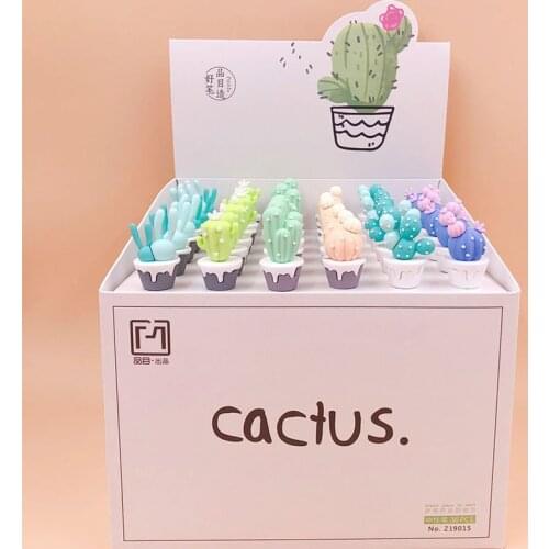 Creative Cactus Gel Pen Cute 0.5 Mm Black Ink Signature Pens 36 Pcs/lot School Office Writing Supplies Promotional Gift