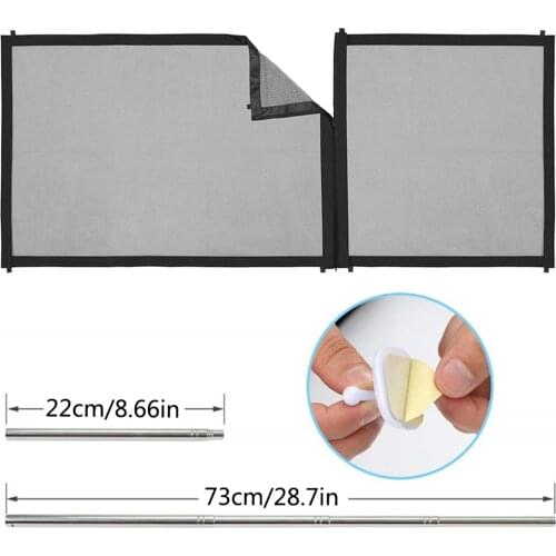 Dog Gate Ingenious Mesh Dog Fence Pet Dog Fence Gate Safety Zipper Mesh Adjustable Portable Folding Pet Gate Enclosure Barrier