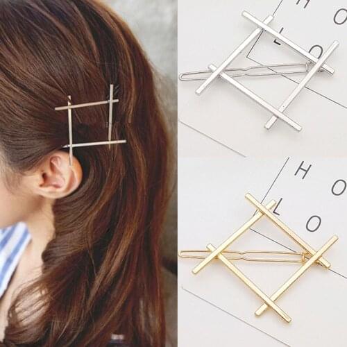 1 PC New Fashion Women Girls Hairpins Girls Geometry Cute Hair Clip Delicate Hair Pin Hair Decorations Jewelry Accessories