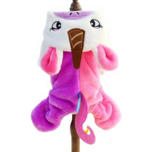 Winter Pet Jumpsuit Sweet Unicorn Costume Yorkie Chihuahua Puppy Dog Clothes for Small Dogs Soft Warm Fleece Dog Pajamas Onesies