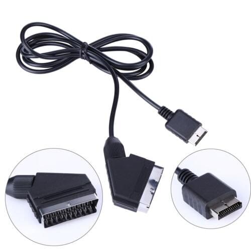 1.8M RGB SCART Cable TV AV Lead for Playstation PS1 PS2 PS3 Slim line Game Console