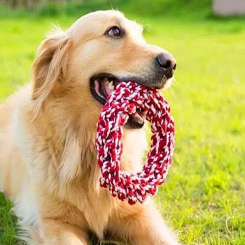 1PC Pet Toys Teeth Bite-Resistant Cotton Rope Rings Toys For Dog Medium Big And Large Dog Molar Toy Chew Toy New
