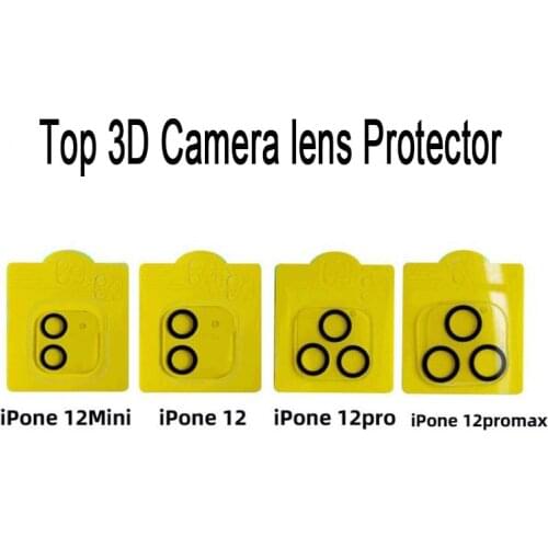 100PCS For IPHONE 12 pro max/11 Pro Max/11 pro/12 mini TOP 3D Full Covered Back Camera lens Tempered Glass screen protector