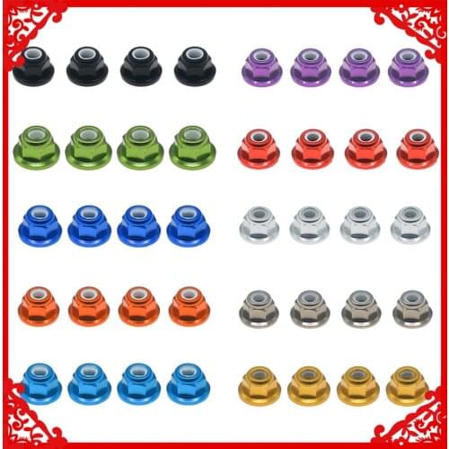 4 pcs/set FLANGED NYLOC LOCK NUT M4 4MM for 1-10 ARRMA 3s&Mega Vorteks Senton Granite Big Rock Typhon upgraded parts