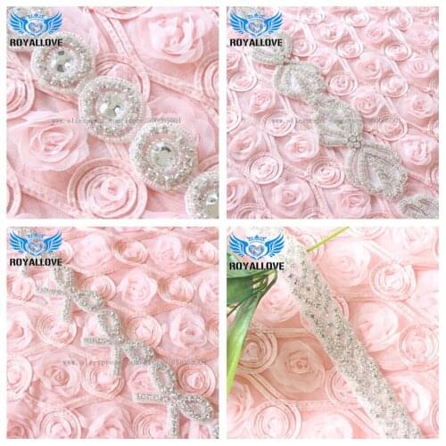 4 yards Handmade Beaded Rhinestone Applique Silver Crystals and Pearls Clothes Applique for Bridal Belt Wedding Dress Headpieces