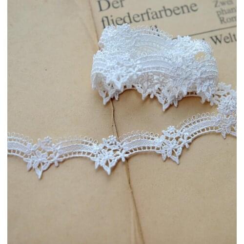 5 Meters/Lot Flower Sewing Crochet Trim Clothes Hat DIY Ribbon 2.5cm Width Elegant Guipure Embroidered Flower Lace Trim