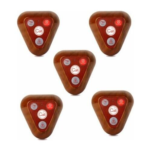 5pcs 433MHz Restaurant Pager Wireless Paging Waiting System Call Transmitter Button Call Bell Pager for Market Catering