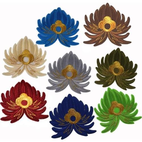 5Pcs Flower Iron On Patches For Clothing Embroidery Patch Sewing Badge Stickers Fabric DIY Accessories 6.0cm