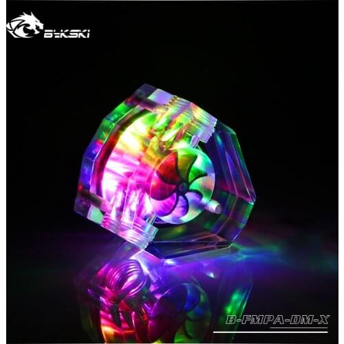 Bykski acrylic flow meter G1 / 4 threaded water cooling system coolant filter indication computer cooler accessories 5V 3PIN