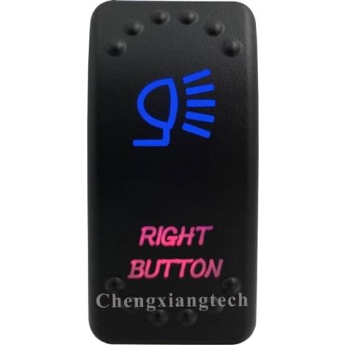 Car Boat Truck Rv Bus - On Off - Up Blue & Down Red Led - Rocker Switch - RIGHT BUTTON - 5 Pins - SPST - Waterproof