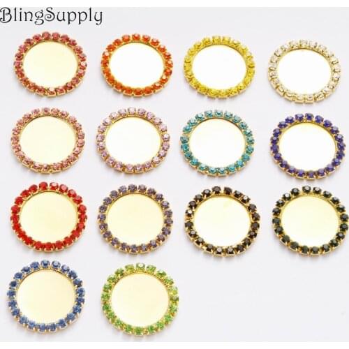 Free shipping 25mm gold rhinestone button cap setting can choose styles 100PCS BTN-5494G