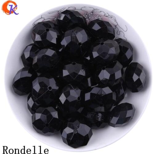 Cordial Design Fashion Accessories 100Pcs 22MM Black Solid Color Acrylic Rondelle Beads Classic Jewelry Material CDWB-517724