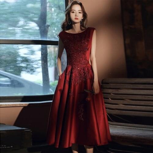 Elegant A Line o Neck Lace Applique Formal Wedding Party Dress Вечерние Платья 2021 Vestido De