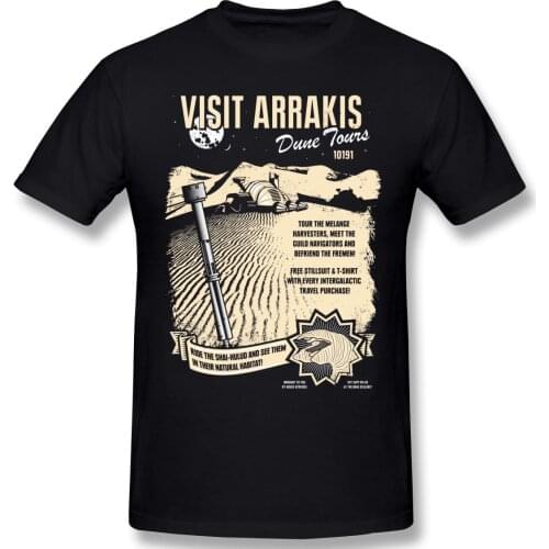 Dune Movie Visit Arrakis Sci Fi David Lynch T Shirt Oversized Cotton Crewneck Short Sleeve Tshirt