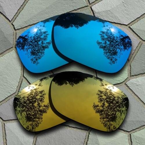 Sky Blue&Yellow Golden Sunglasses Polarized Replacement Lenses for Oakley Twoface