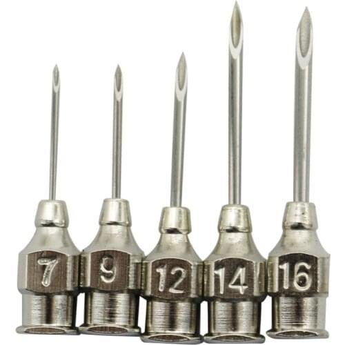 50 Pcs Stainless Steel Metal Needle for Farm Animals Livestock Poultry Paste Adhesive Glue Liquid Dispensing Syringe Needle